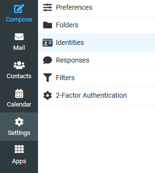 DDNS Webmail Settings Identities